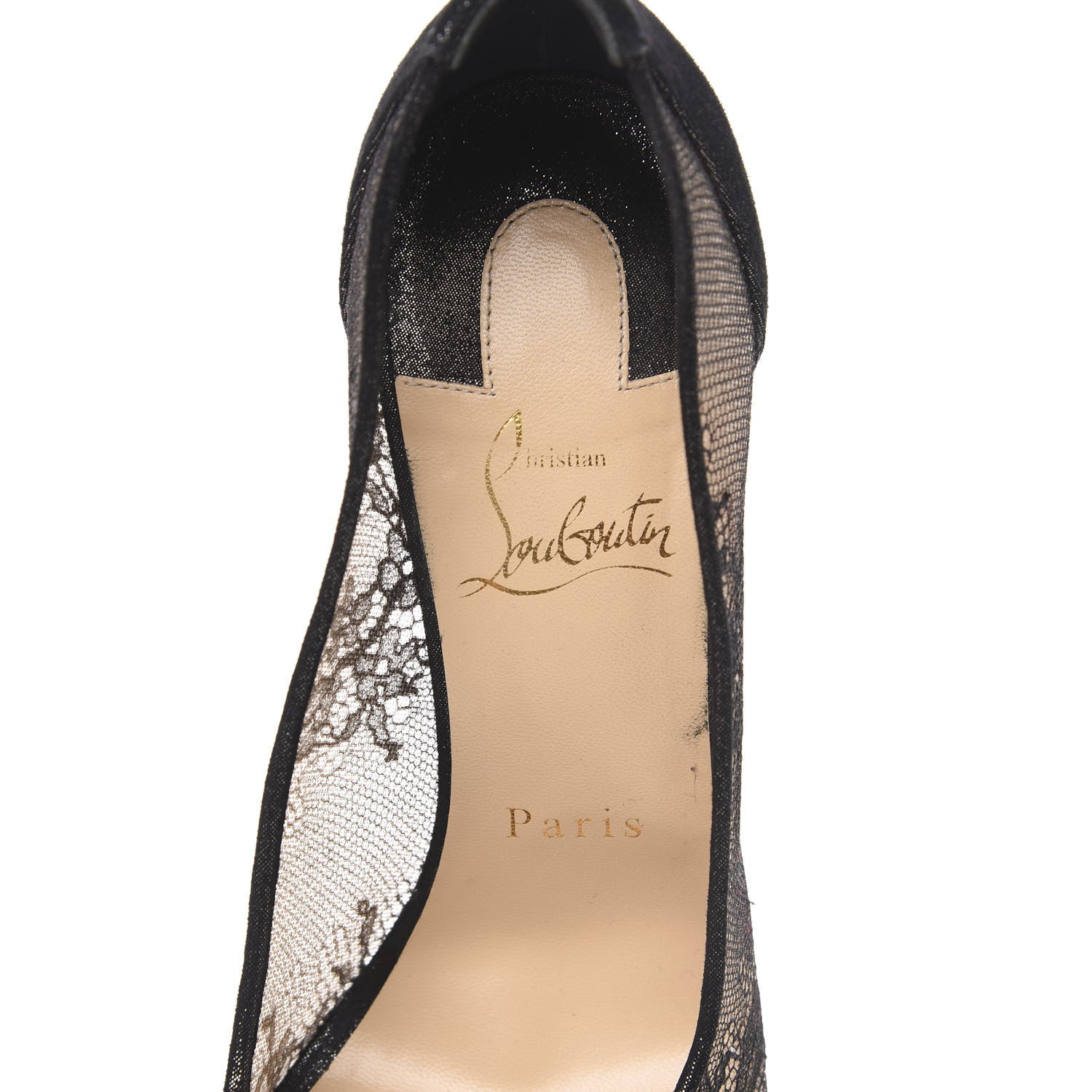 Christian Louboutin Dentelle Chantilly Follies Lace 100 Pumps 37 Black 6 of 9