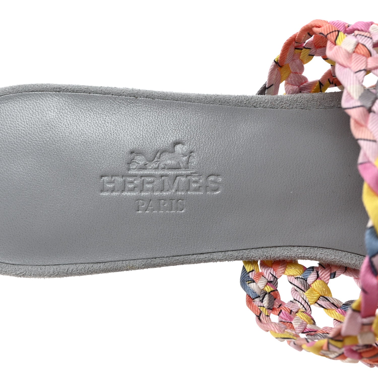 Hermes Silk Toscane Tressee Print Mules 35.5 Multicolor 5 of 7