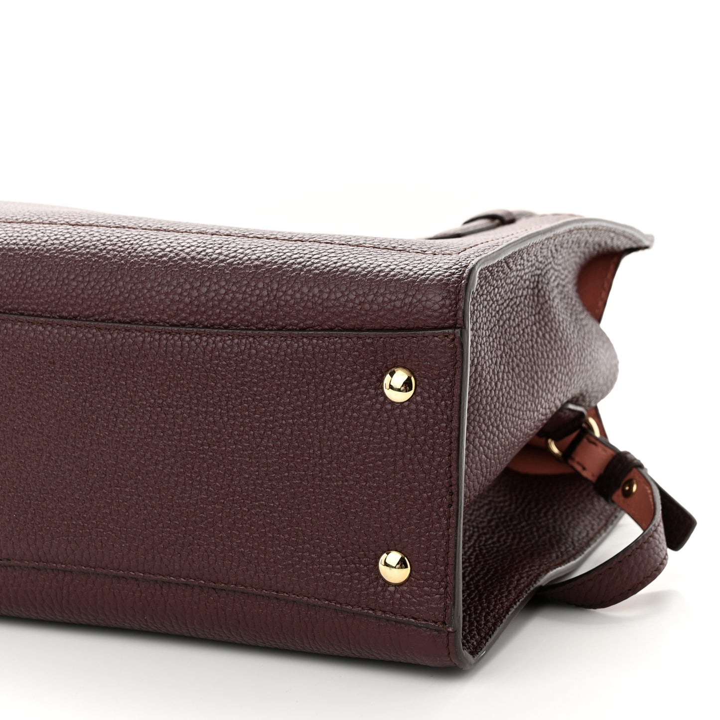 Hammered Calfskin Double Handle Small Amy Tote Red