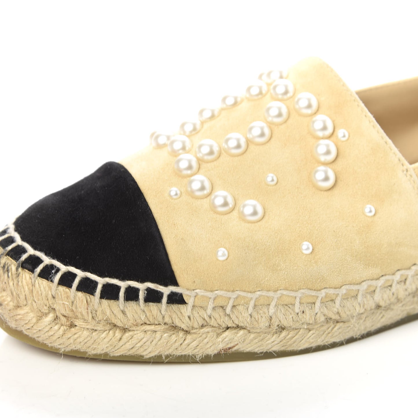 Suede Pearl CC Espadrilles 35 Beige Black