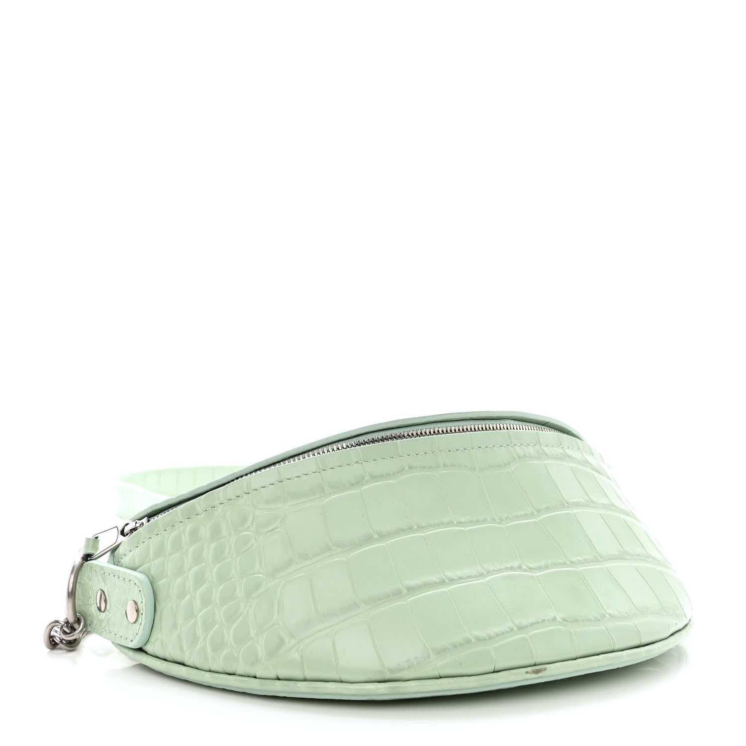 Balenciaga Shiny Calfskin Charms Crocodile Embossed XXS Souvenir Belt Bag Light Green 4 of 11