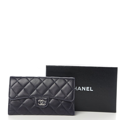 Chanel Lambskin Quilted Large Flap Wallet Black 9 of 9