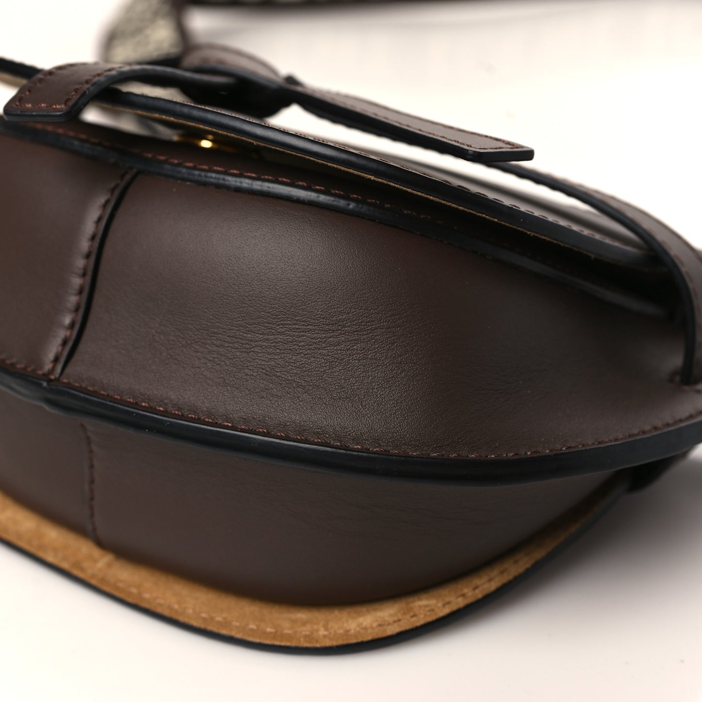 Calfskin Jacquard Mini Gate Dual Bag Chocolate