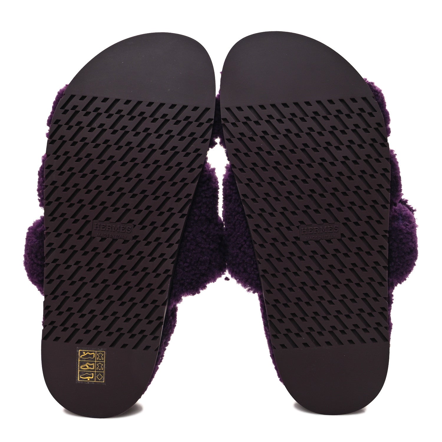 Hermes Woolskin Womens Chypre Sandals 38 Violet Fonce 5 of 8