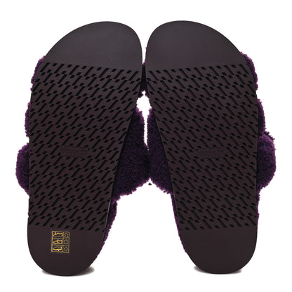 Hermes Woolskin Womens Chypre Sandals 38 Violet Fonce 5 of 8