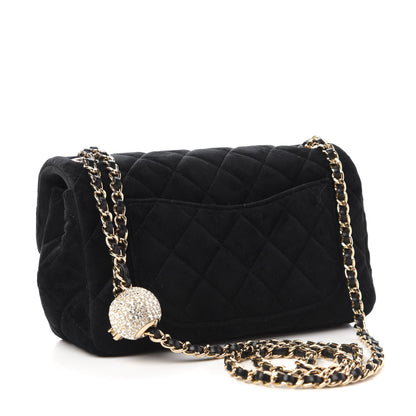 Chanel Velvet Quilted Mini Rectangular Pearl Crush Flap Black 3 of 10