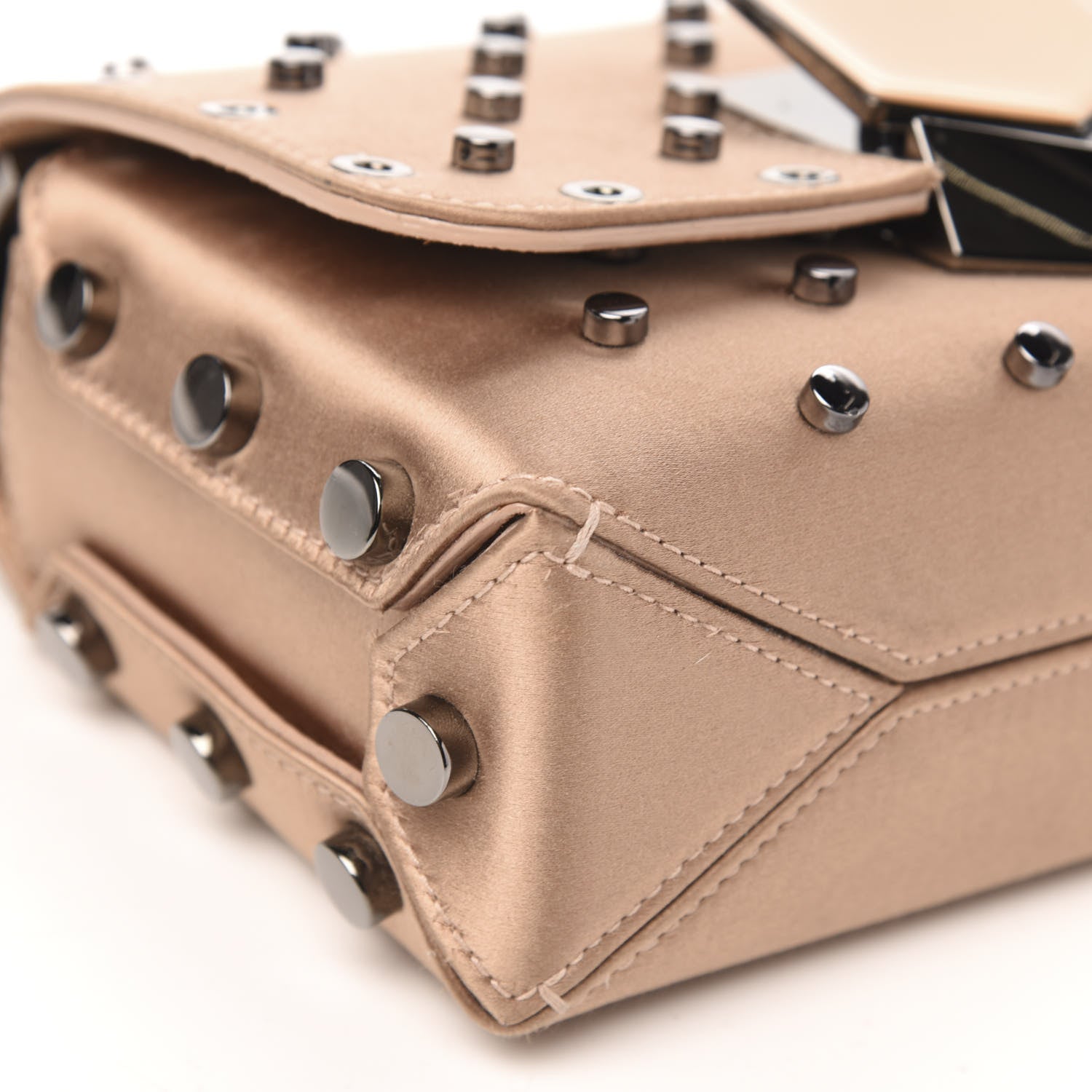 Jimmy Choo Satin Studded Lockett Petite Shoulder Bag Ballet Pink 7 of 10