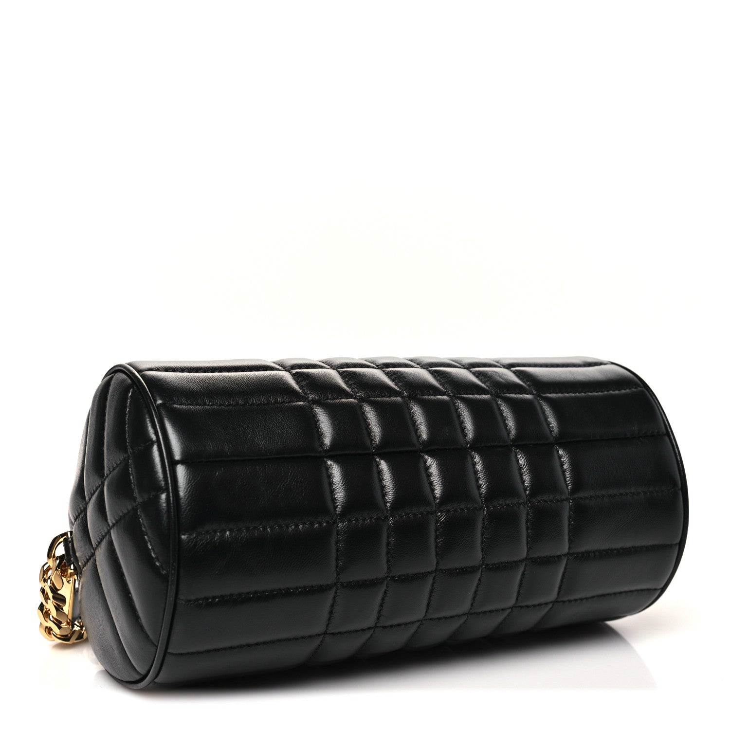 Burberry Lambskin Exploded Quilted Check New Barrel Bag Black 4 of 10