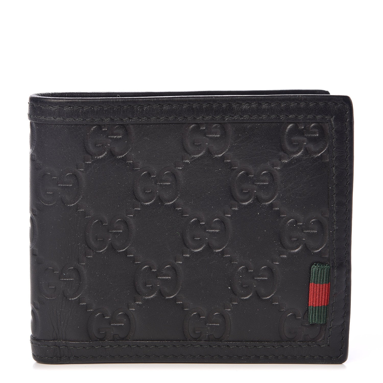 Gucci Guccissima Web Board Bi-Fold Wallet Black 1 of 6
