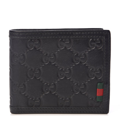 Gucci Guccissima Web Board Bi-Fold Wallet Black 1 of 6