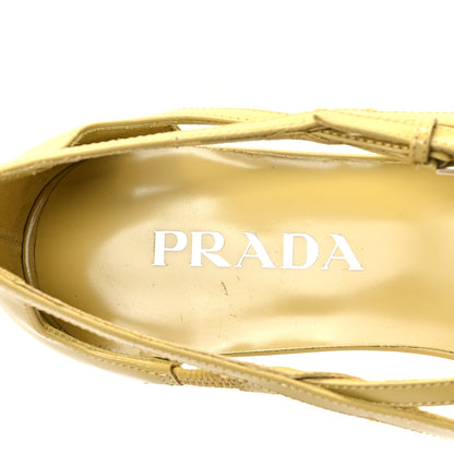 Prada Calfskin Crisscross Ballerina Flats 36 Yellow 7 of 9
