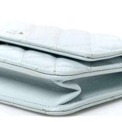 Chanel Caviar Quilted Wallet on Chain WOC Light Blue 11 of 12