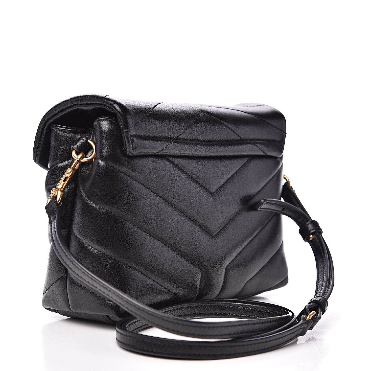 Saint Laurent Calfskin Y Quilted Monogram Toy Loulou Crossbody Bag Black 2 of 11