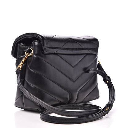 Saint Laurent Calfskin Y Quilted Monogram Toy Loulou Crossbody Bag Black 2 of 11