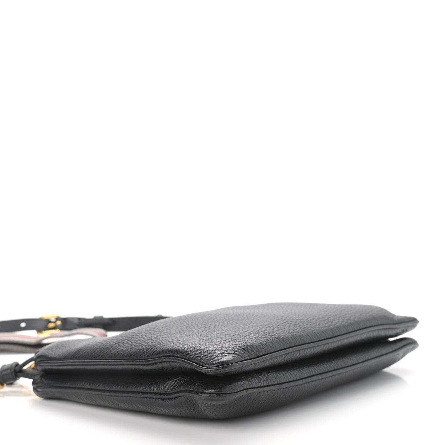 Vitello Phenix Double Zip Crossbody Bag Black