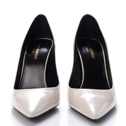 Saint Laurent Patent Calfskin Zoe 105 Pump 38.5 White 2 of 10