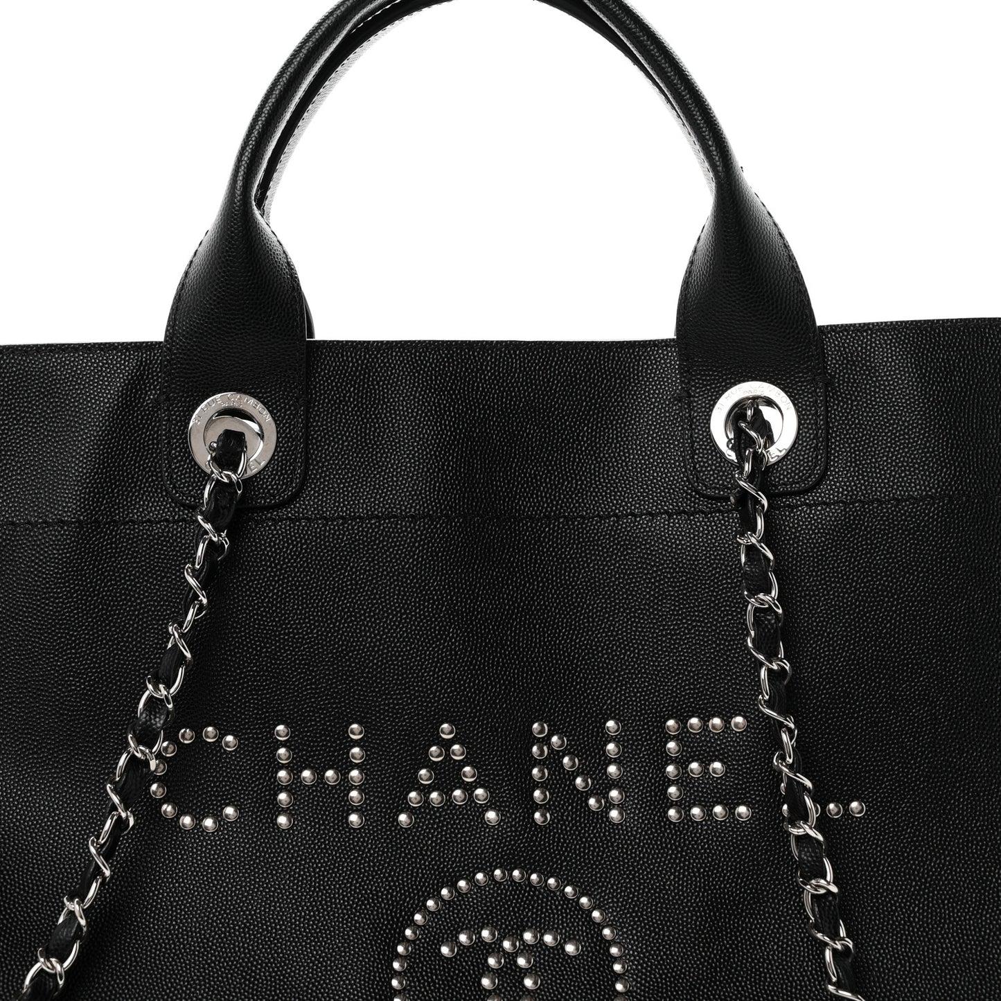 Caviar Extra Large Studded Deauville Tote Black