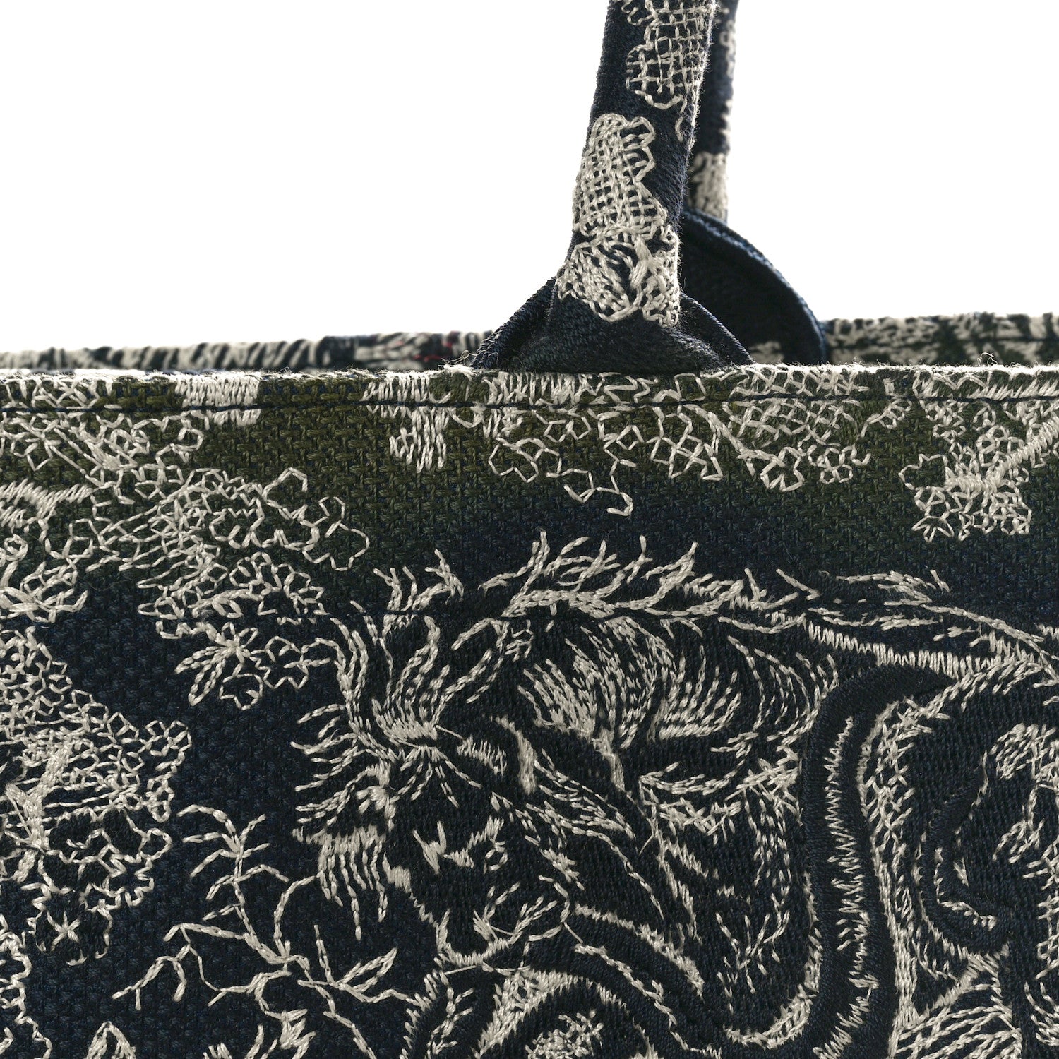 Christian Dior Canvas Embroidered Large Dioriviera Toile De Jouy Reverse Book Tote Blue 11 of 11