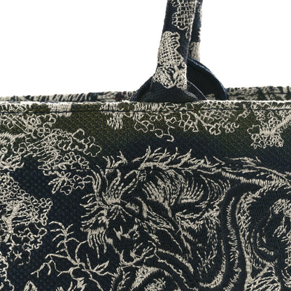 Christian Dior Canvas Embroidered Large Dioriviera Toile De Jouy Reverse Book Tote Blue 11 of 11
