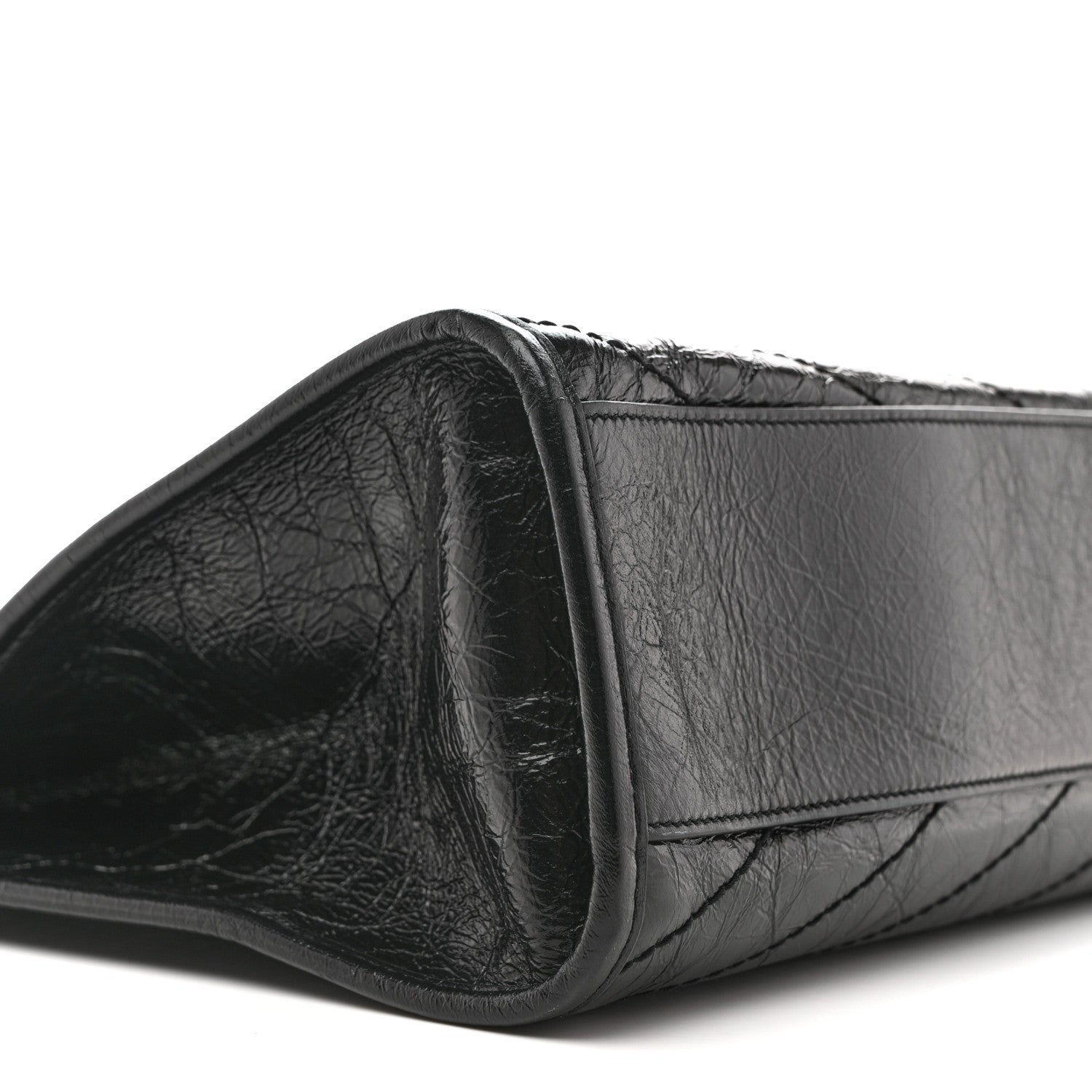 Saint Laurent Crinkled Calfskin Matelasse Monogram Medium Niki Shopper Tote Black 9 of 12