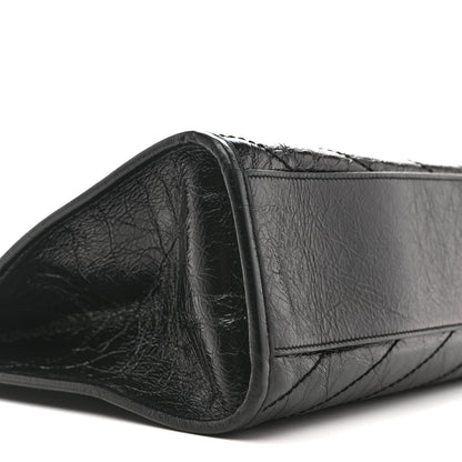 Saint Laurent Crinkled Calfskin Matelasse Monogram Medium Niki Shopper Tote Black 9 of 12