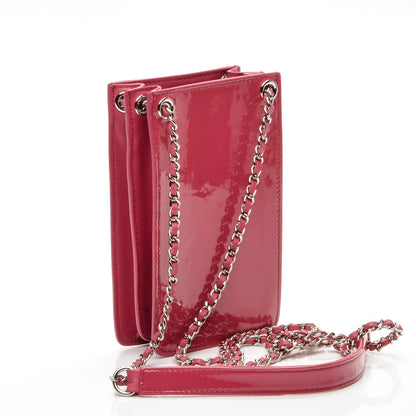 Chanel Patent Crossbody CC Phone Holder Dark Pink 3 of 7