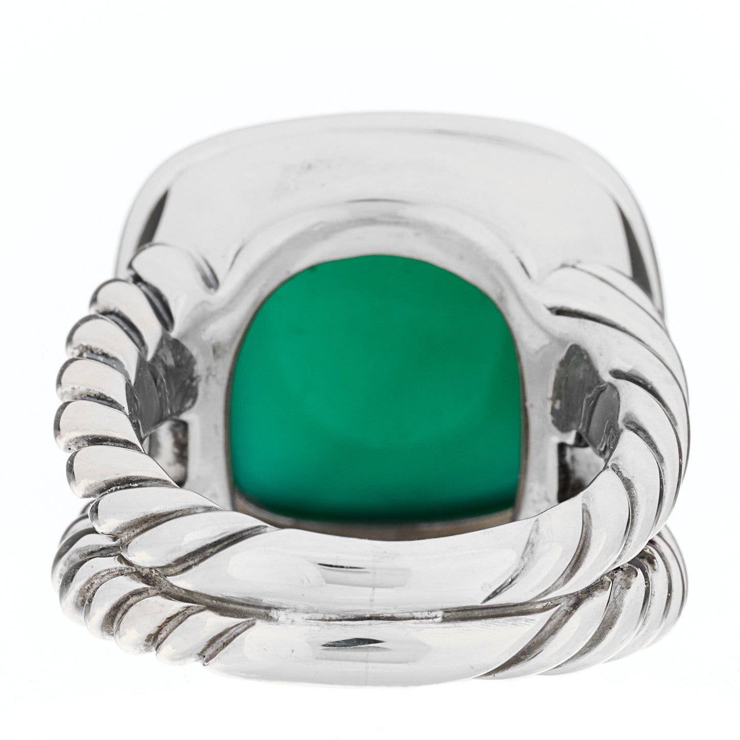 David Yurman Sterling Silver Diamond Green Onyx 14mm Albion Ring 50 5.25 4 of 5