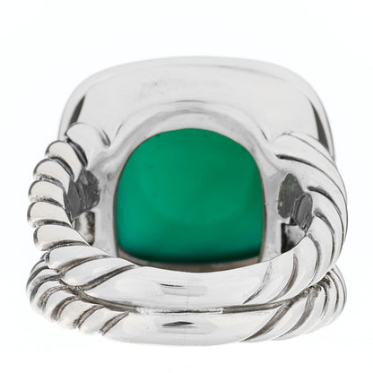 David Yurman Sterling Silver Diamond Green Onyx 14mm Albion Ring 50 5.25 4 of 5
