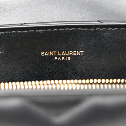 Saint Laurent Calfskin Y Quilted Monogram Small Loulou Chain Satchel Black 6 of 11