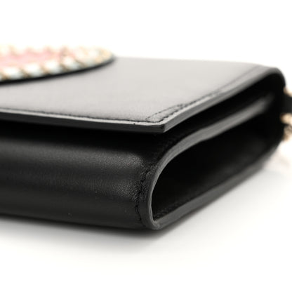 Valentino Garavani Smooth Calfskin Rockstud Heart Wallet On Chain Black Multicolor 11 of 12