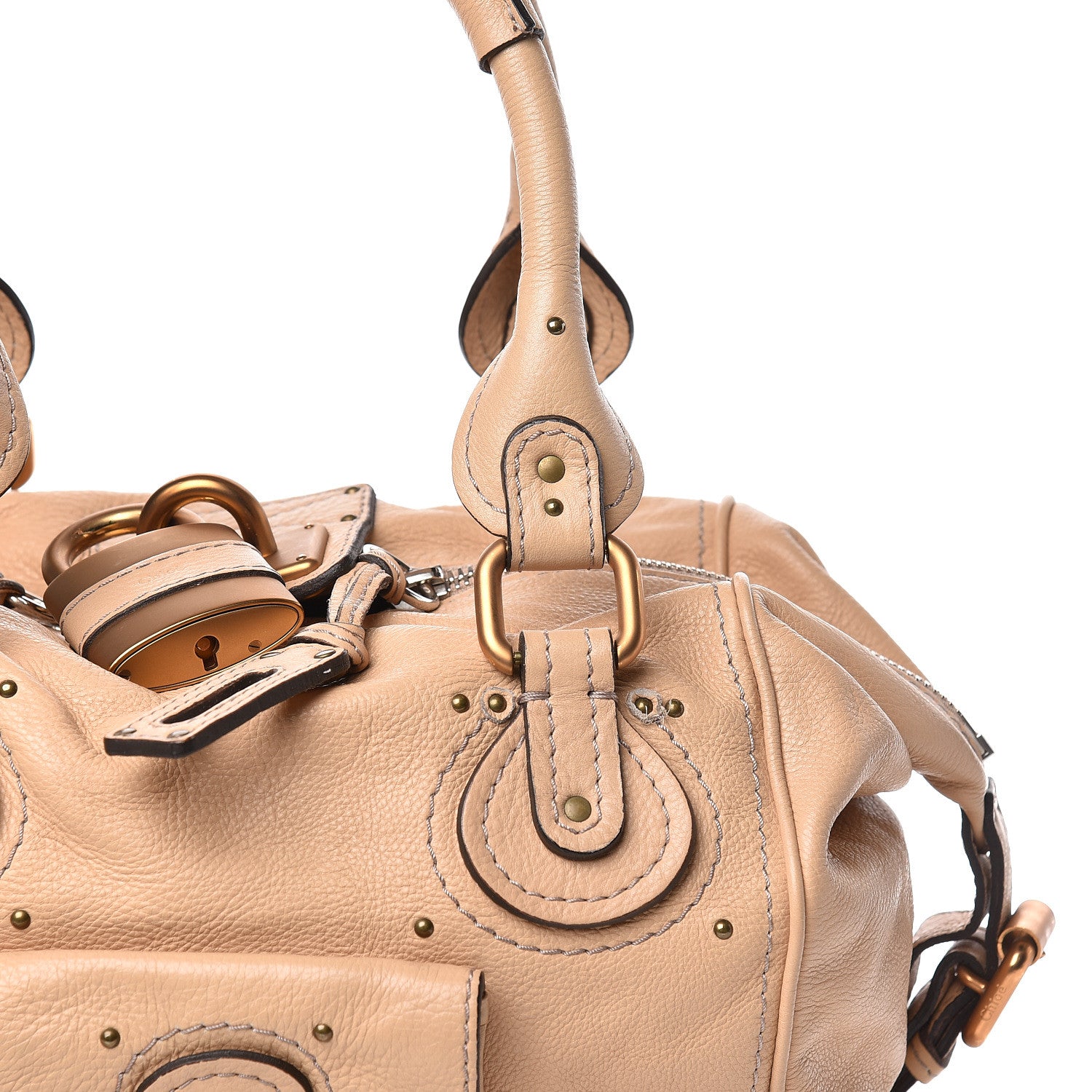 Chloe Calfskin Paddington Front Pocket Tote Tan 11 of 13