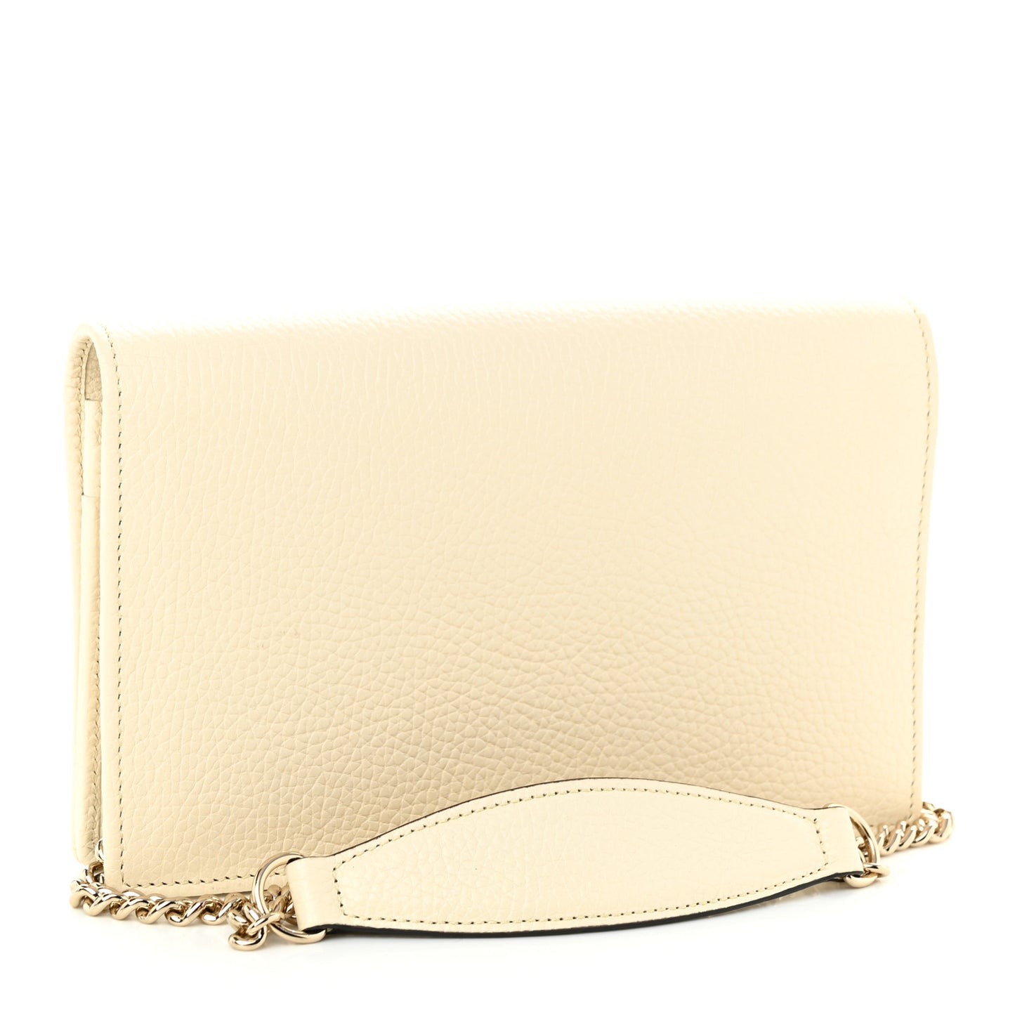 Pebbled Calfskin Soho Wallet on Chain Ivoire