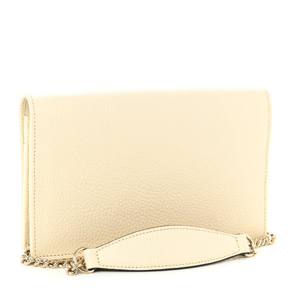 Gucci Pebbled Calfskin Soho Wallet on Chain Ivoire 3 of 10