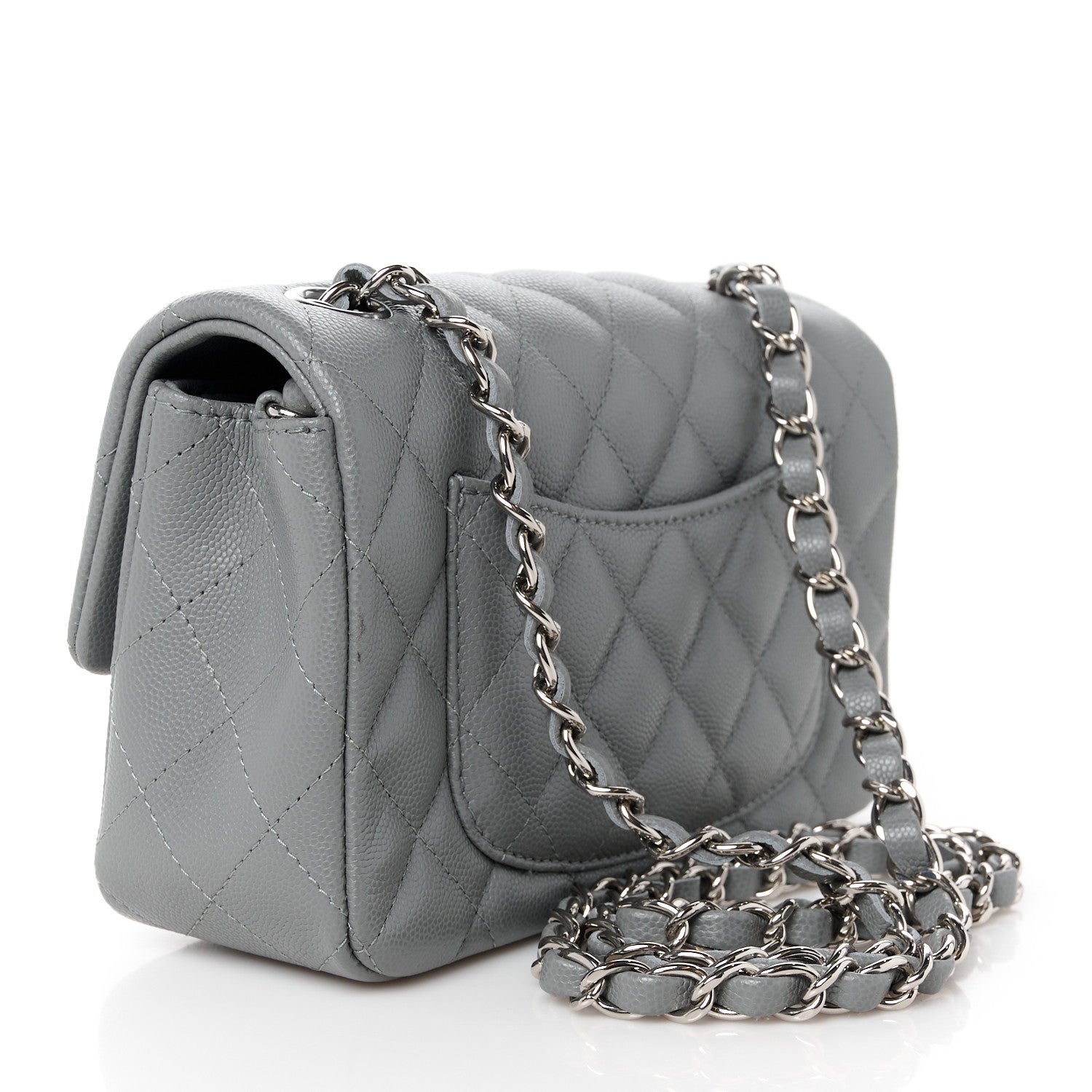 Chanel Caviar Quilted Mini Rectangular Flap Grey 3 of 12