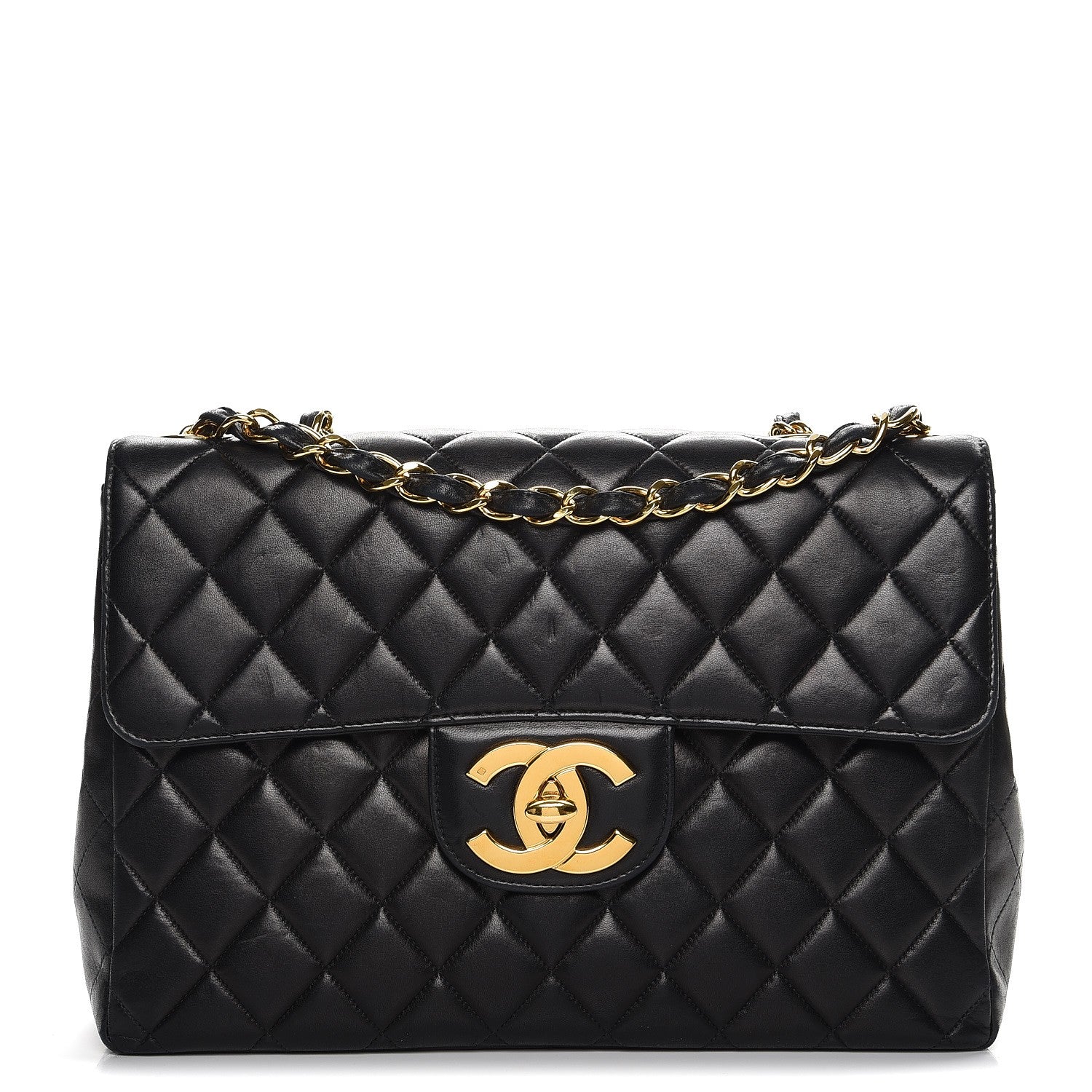 Chanel Lambskin Quilted Jumbo Single Flap Black 1 of 13