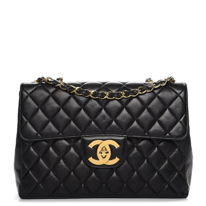 Chanel Lambskin Quilted Jumbo Single Flap Black 1 of 13