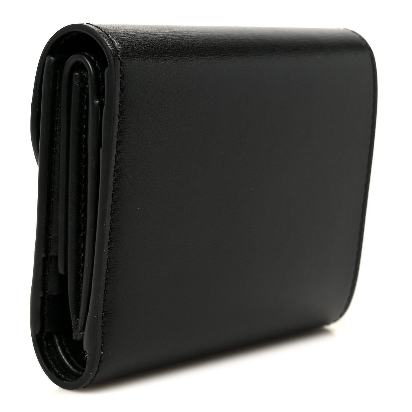 Shiny Smooth Lambskin Small Triomphe Wallet Black