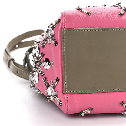 Fendi Nappa Crystal Beaded Ombre Mini Peekaboo Iconic Satchel Pink Beige 8 of 9