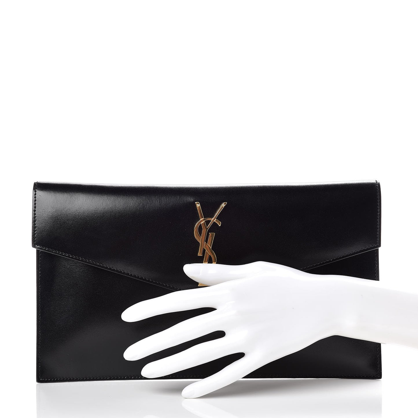 Smooth Shiny Calfskin Monogram Uptown Pouch Black