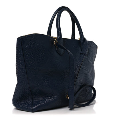 Burberry Heritage Grain Check Embossed Medium Dewsbury Tote Blue Carbon 3 of 9