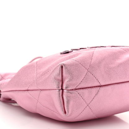 Chanel Metallic Lambskin Lacquered Monochrome Quilted Mini Chanel 22 Pink 9 of 10