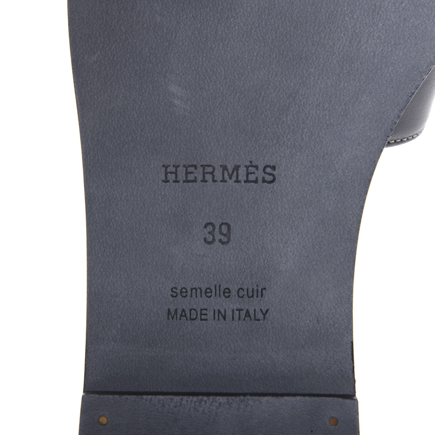 Hermes Box Calfskin Oran Sandals 39 Black 7 of 9