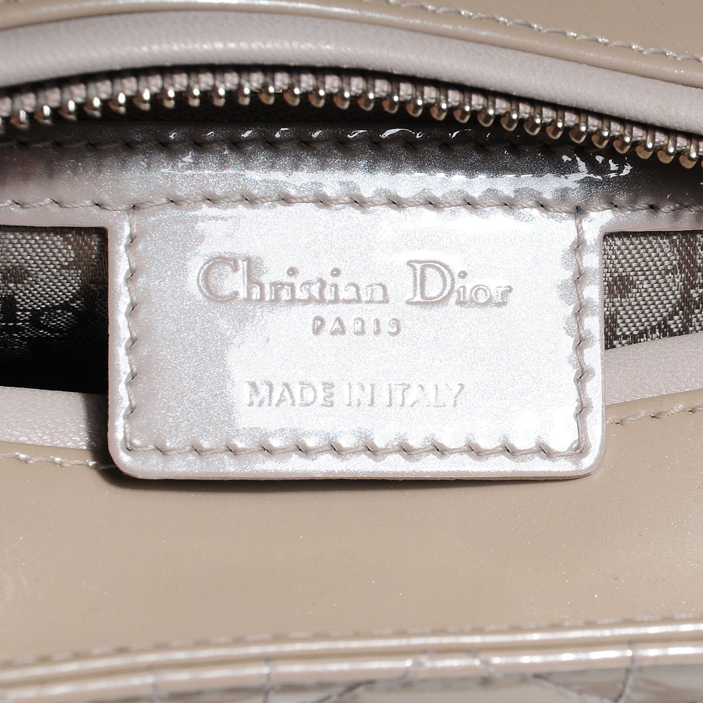 Patent Cannage Medium Lady Dior Grey
