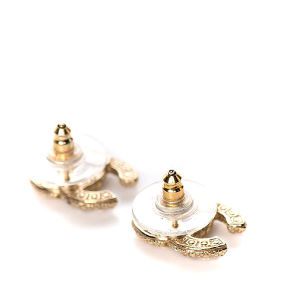 Chanel Pearl CC Earrings Light Gold 3 of 5