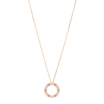 Cartier 18K Pink Gold Diamond LOVE Paved Necklace 1 of 6