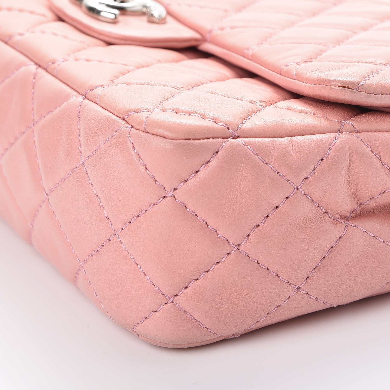 Chanel Lambskin Quilted Medium Double Flap Light Pink 12 of 13