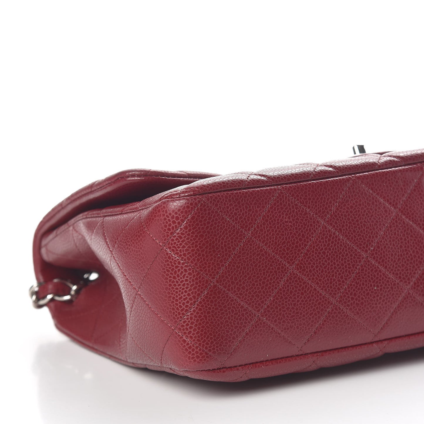 Caviar Quilted Jumbo Single Flap Dark Red