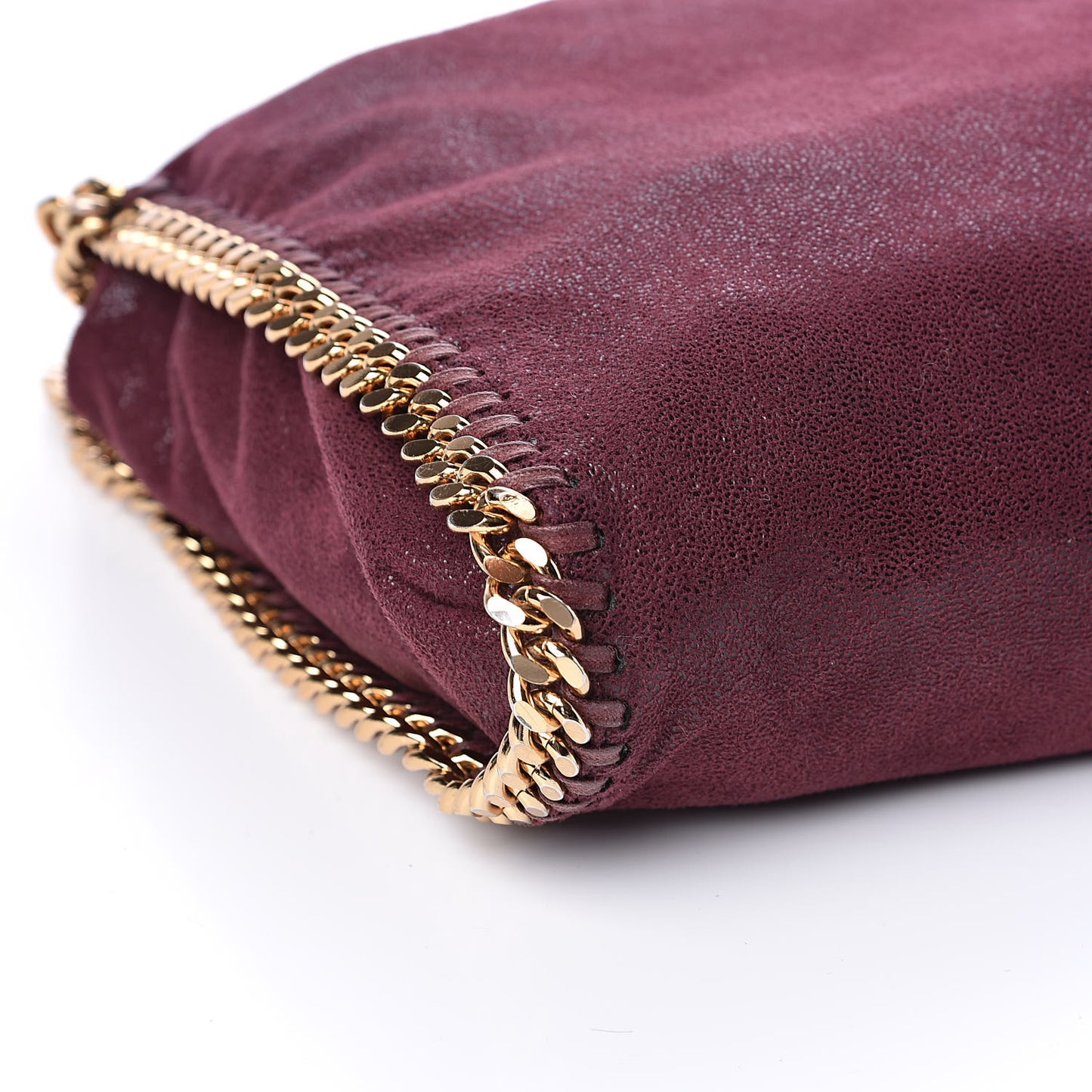 Shaggy Deer Falabella Fold Over Tote Burgundy
