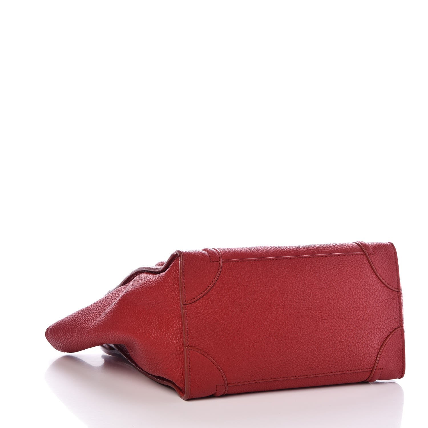 Celine Drummed Calfskin Mini Luggage Red 4 of 7