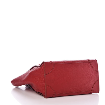 Celine Drummed Calfskin Mini Luggage Red 4 of 7